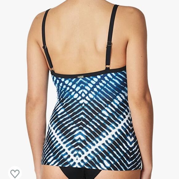 Calvin Klein Women's Over The Shoulder Tankini Swimsuit - Picture 2 of 3